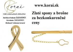 Zlaté kravatové spony a brošne Korai